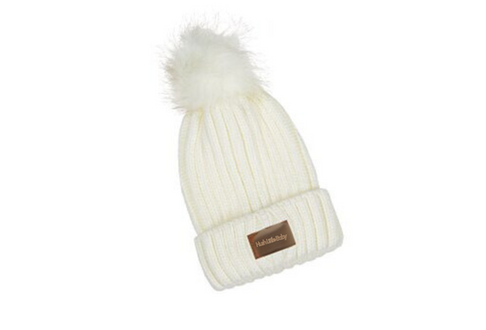 Cream Pom Beanie
