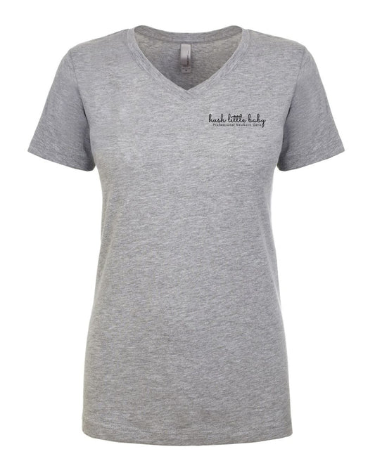 Short Sleeve Grey V-Neck
